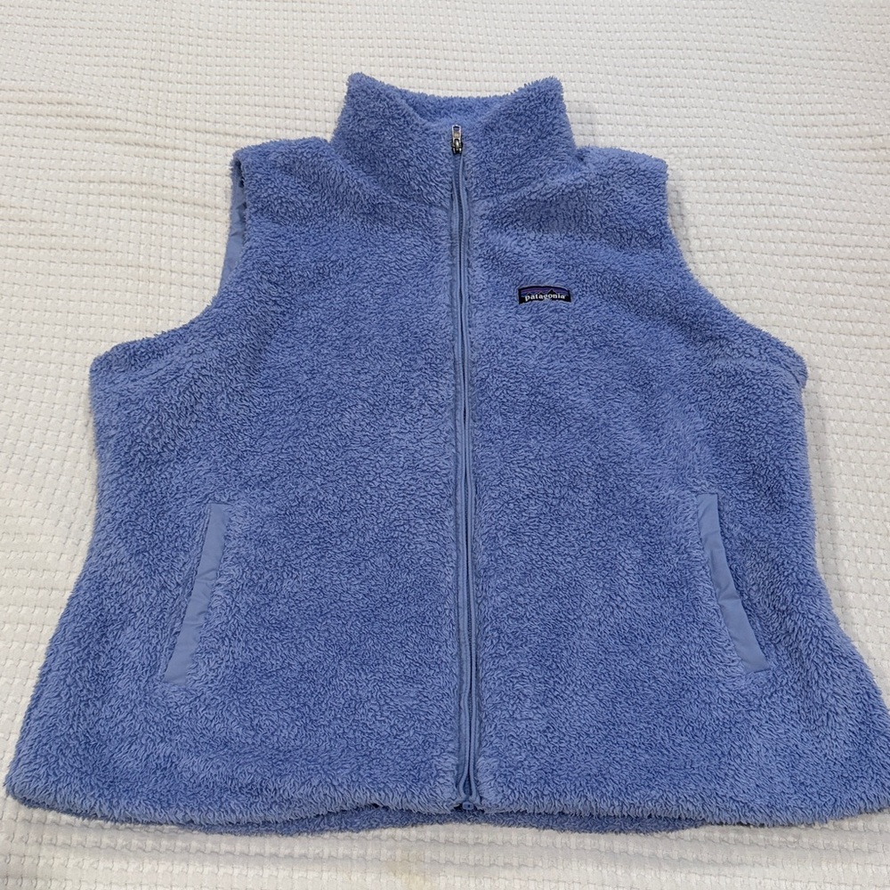 Patagonia Los Gatos Fleece Vest Womens XXL Fuzzy Sherpa Full Zip Lavender cozy